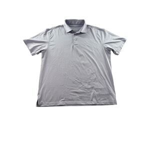 Rhoback Performance Polo Mens L Short Sleeve Purple White Striped Golf